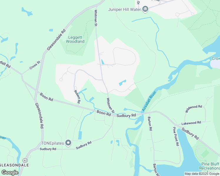 map of restaurants, bars, coffee shops, grocery stores, and more near 7 Apple Blossom Lane in Stow