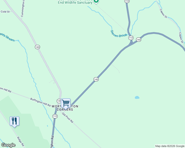 map of restaurants, bars, coffee shops, grocery stores, and more near Williamsburg Road in Worthington