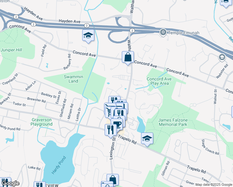 map of restaurants, bars, coffee shops, grocery stores, and more near 7300 Lexington Ridge Drive in Lexington
