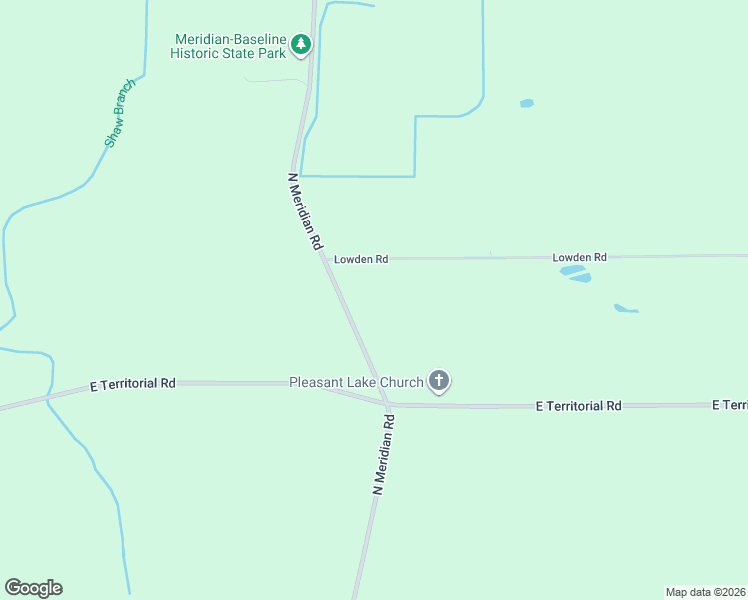 map of restaurants, bars, coffee shops, grocery stores, and more near 12199 North Meridian Road in Pleasant Lake