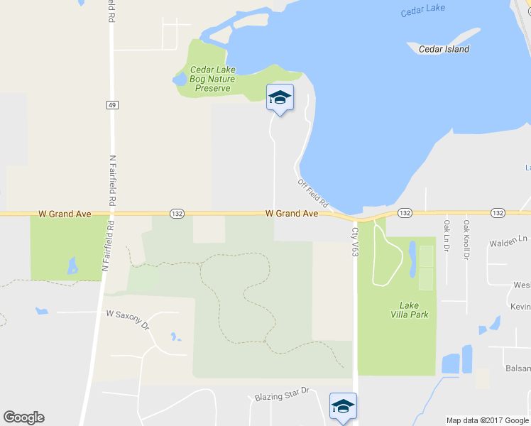 map of restaurants, bars, coffee shops, grocery stores, and more near 600 West Grand Avenue in Lake Villa