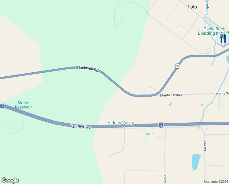 map of restaurants, bars, coffee shops, grocery stores, and more near 8813 Blackwell Road in Central Point