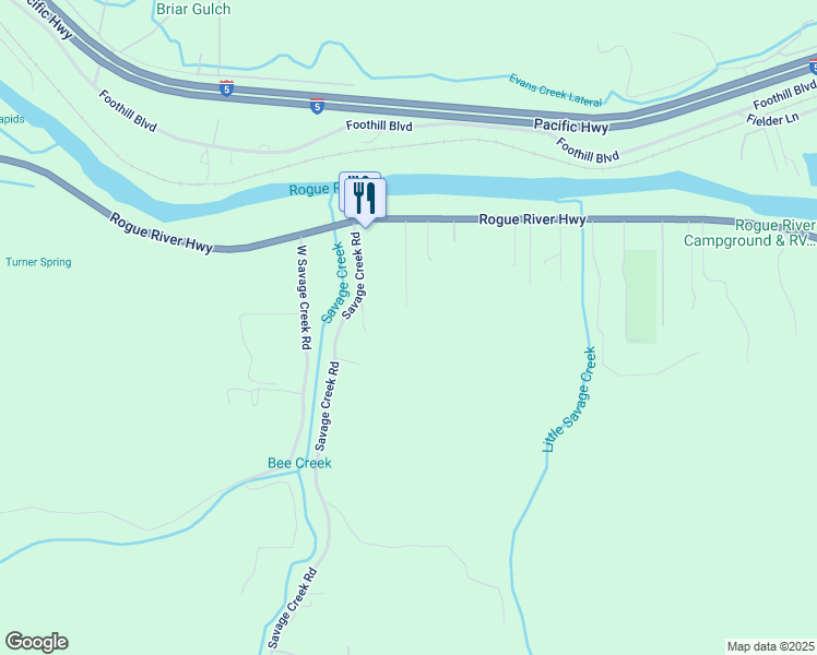 map of restaurants, bars, coffee shops, grocery stores, and more near 6501 Rogue River Highway in Grants Pass