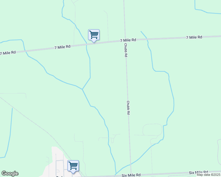 map of restaurants, bars, coffee shops, grocery stores, and more near 8635 Chubb Road in Northville