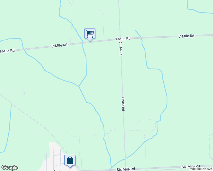 map of restaurants, bars, coffee shops, grocery stores, and more near 8635 Chubb Road in Northville