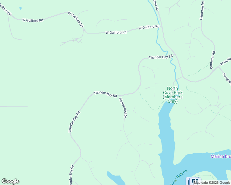 map of restaurants, bars, coffee shops, grocery stores, and more near 300-320 Thunder Bay Road in Galena