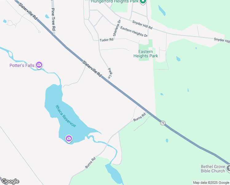 map of restaurants, bars, coffee shops, grocery stores, and more near 1553 Slaterville Road in Ithaca