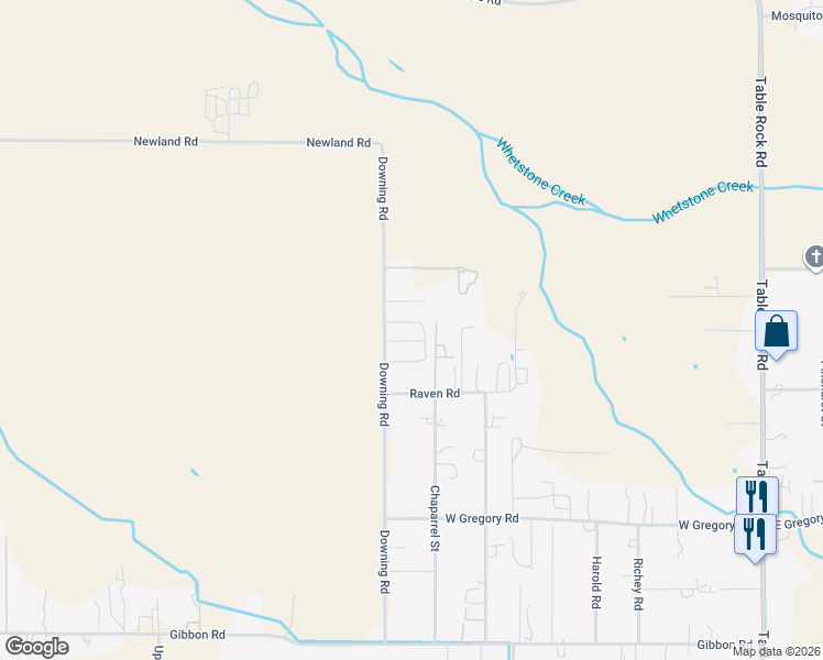 map of restaurants, bars, coffee shops, grocery stores, and more near 19 Bruce Circle in Central Point