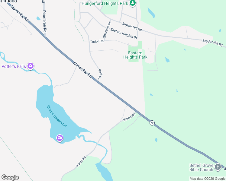 map of restaurants, bars, coffee shops, grocery stores, and more near 1568 Slaterville Rd in Ithaca
