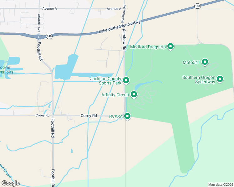 map of restaurants, bars, coffee shops, grocery stores, and more near 6917 Kershaw Rd in Central Point