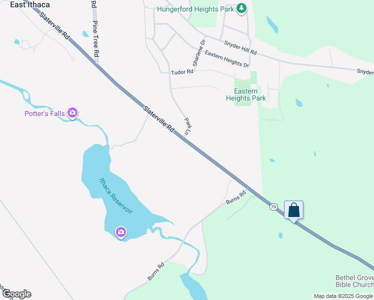 map of restaurants, bars, coffee shops, grocery stores, and more near 1553 Slaterville Road in Ithaca