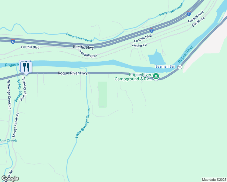 map of restaurants, bars, coffee shops, grocery stores, and more near 7015 Rogue River Highway in Grants Pass