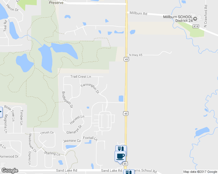 map of restaurants, bars, coffee shops, grocery stores, and more near 81 Old Farm Court in Lindenhurst