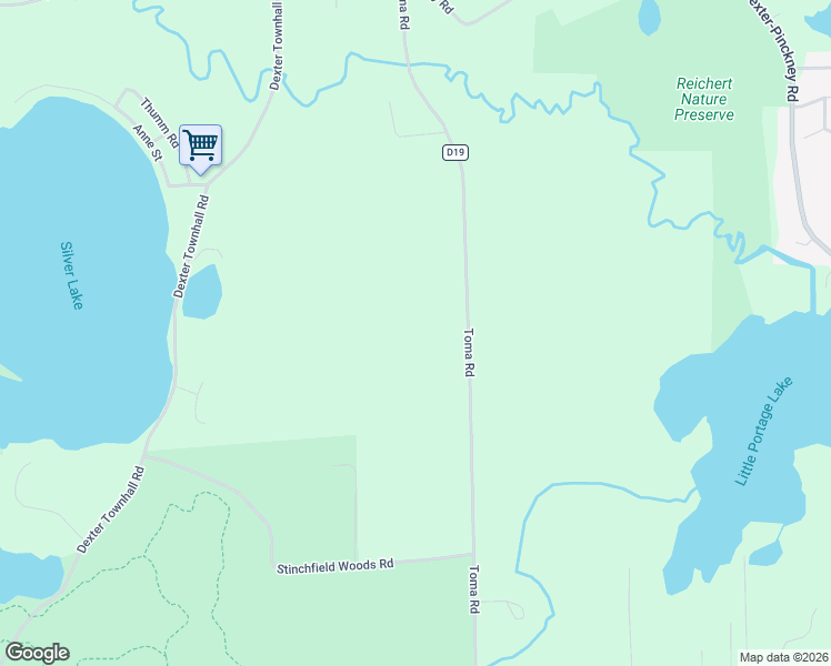 map of restaurants, bars, coffee shops, grocery stores, and more near 8645 Toma Road in Pinckney