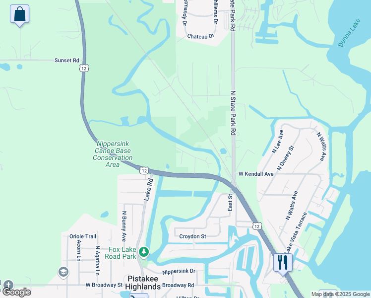 map of restaurants, bars, coffee shops, grocery stores, and more near 306 Waverly Street in Spring Grove