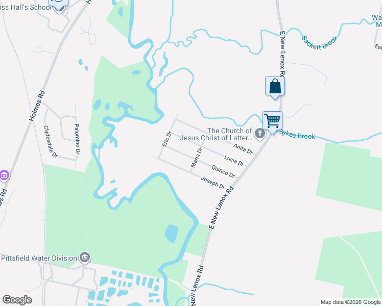 map of restaurants, bars, coffee shops, grocery stores, and more near 82 Quirico Drive in Pittsfield