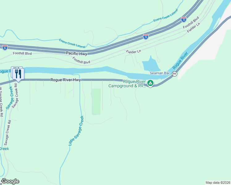 map of restaurants, bars, coffee shops, grocery stores, and more near 7077 Rogue River Highway in Grants Pass