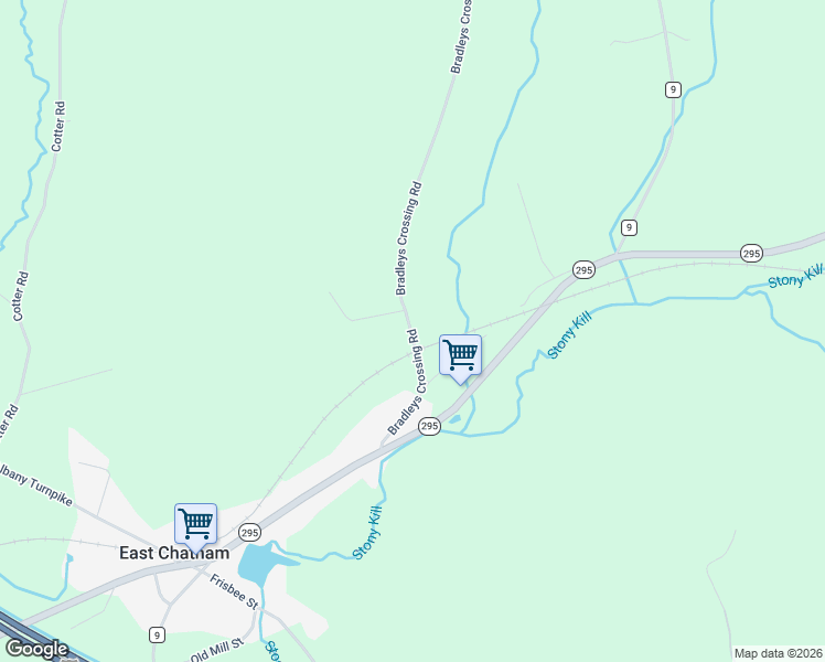 map of restaurants, bars, coffee shops, grocery stores, and more near 178 Bradleys Crossing Road in East Chatham