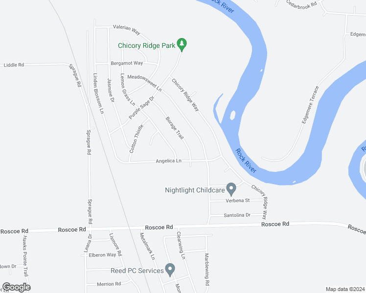 map of restaurants, bars, coffee shops, grocery stores, and more near 10854 Borage Trail in Roscoe