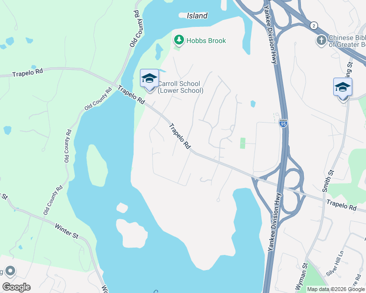 map of restaurants, bars, coffee shops, grocery stores, and more near 1774 Trapelo Road in Waltham
