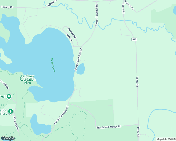 map of restaurants, bars, coffee shops, grocery stores, and more near 8888 Dexter Townhall Road in Pinckney