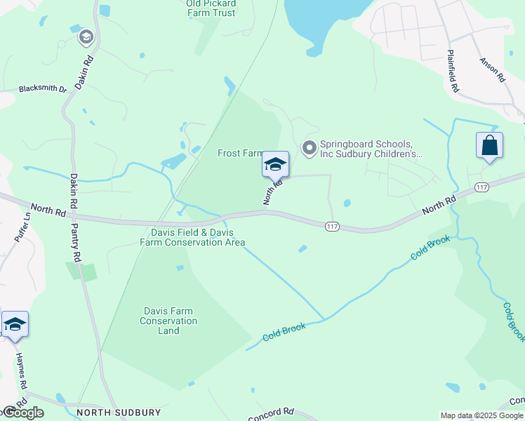 map of restaurants, bars, coffee shops, grocery stores, and more near 138 North Road in Sudbury