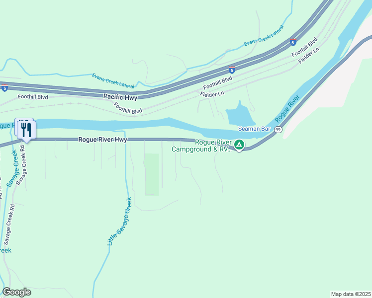 map of restaurants, bars, coffee shops, grocery stores, and more near 7075 Rogue River Highway in Grants Pass