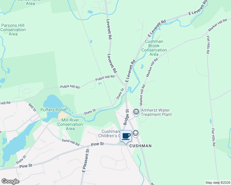 map of restaurants, bars, coffee shops, grocery stores, and more near 418 State Street in Amherst