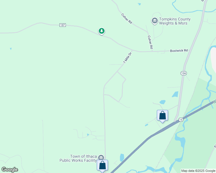 map of restaurants, bars, coffee shops, grocery stores, and more near 173 7 Mile Dr in Ithaca