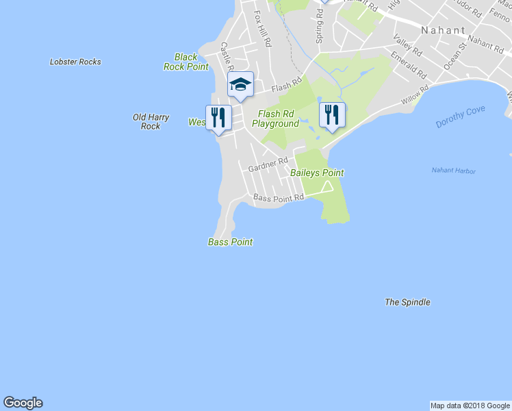 map of restaurants, bars, coffee shops, grocery stores, and more near 20 Rollins Avenue in Nahant