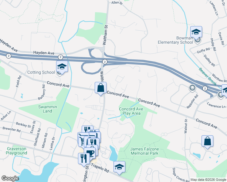 map of restaurants, bars, coffee shops, grocery stores, and more near 33 April Lane in Lexington