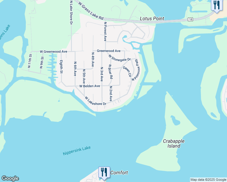 map of restaurants, bars, coffee shops, grocery stores, and more near 38211 North 2nd Avenue in Spring Grove