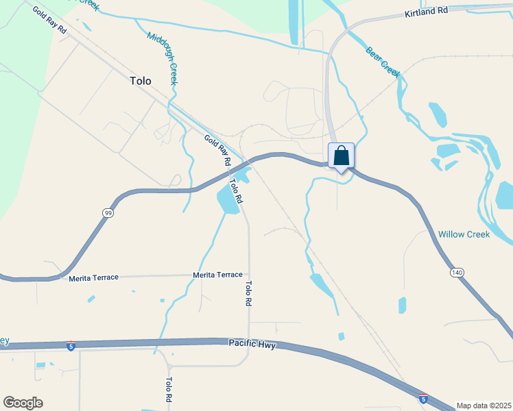 map of restaurants, bars, coffee shops, grocery stores, and more near 7020 Tolo Road in Central Point