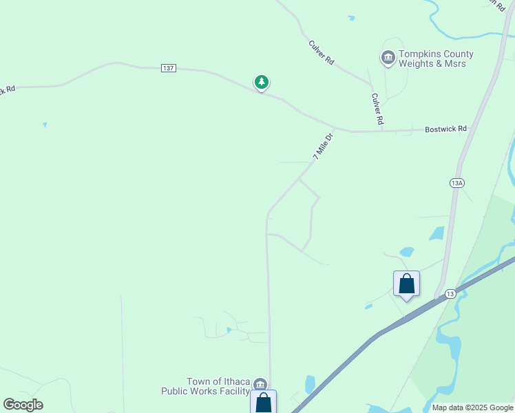 map of restaurants, bars, coffee shops, grocery stores, and more near 173 7 Mile Dr in Ithaca