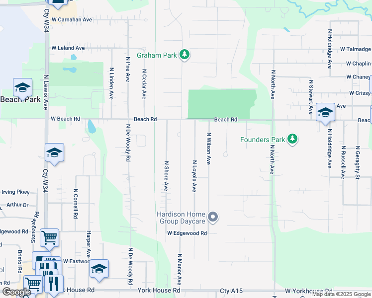 map of restaurants, bars, coffee shops, grocery stores, and more near 38325 North Manor Avenue in Beach Park