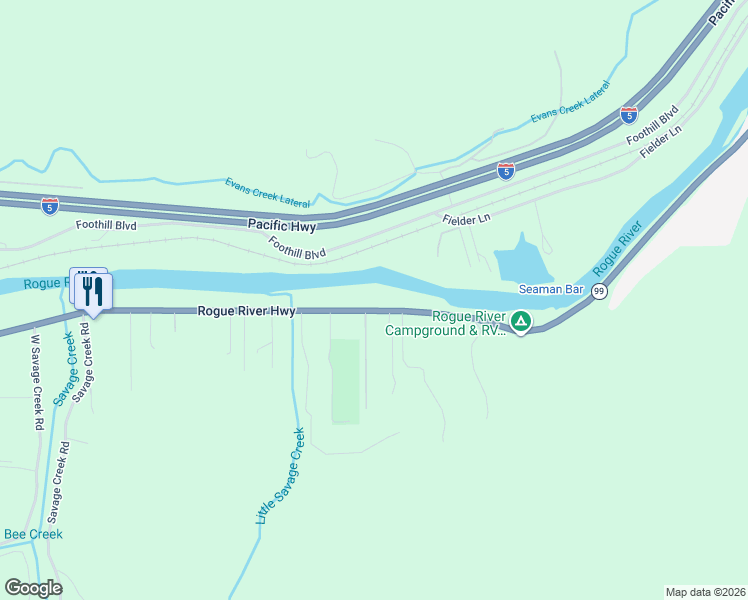 map of restaurants, bars, coffee shops, grocery stores, and more near 7073 Rogue River Highway in Grants Pass