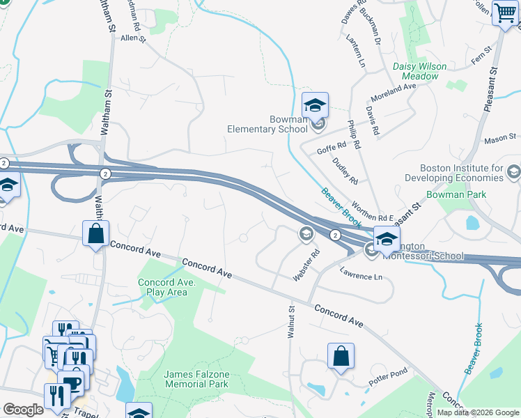 map of restaurants, bars, coffee shops, grocery stores, and more near 7 Lawn Avenue in Lexington