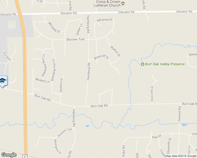 map of restaurants, bars, coffee shops, grocery stores, and more near 10959 Hamborg Road in Roscoe