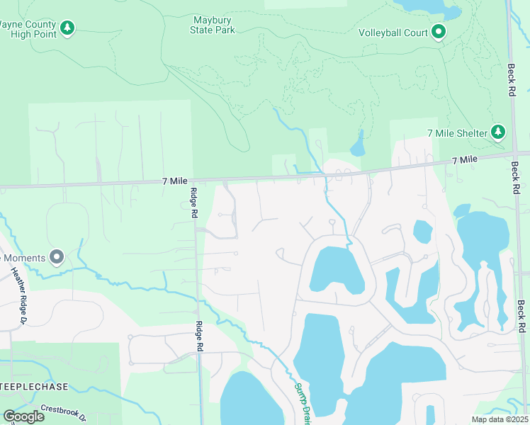 map of restaurants, bars, coffee shops, grocery stores, and more near 18993 Grande Vista Drive in Northville