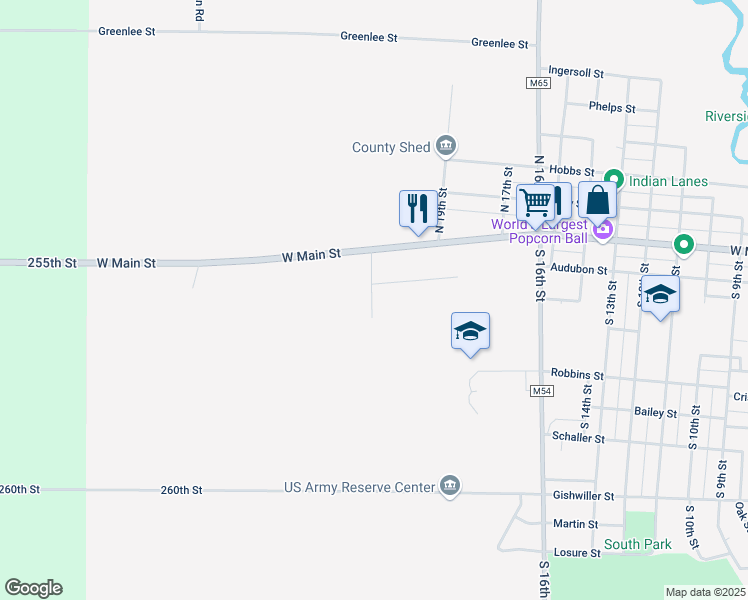 map of restaurants, bars, coffee shops, grocery stores, and more near 214 South 21st Street in Sac City