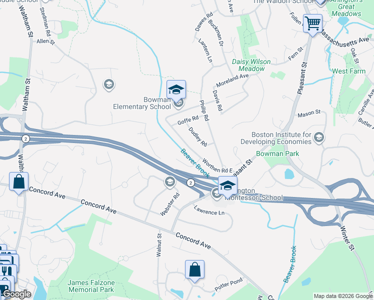 map of restaurants, bars, coffee shops, grocery stores, and more near 10 Dudley Road in Lexington