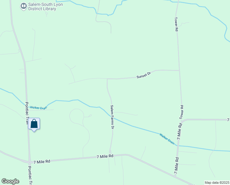 map of restaurants, bars, coffee shops, grocery stores, and more near 6750 Sunset Drive in South Lyon