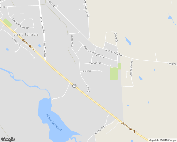 map of restaurants, bars, coffee shops, grocery stores, and more near 5 John Street in Ithaca