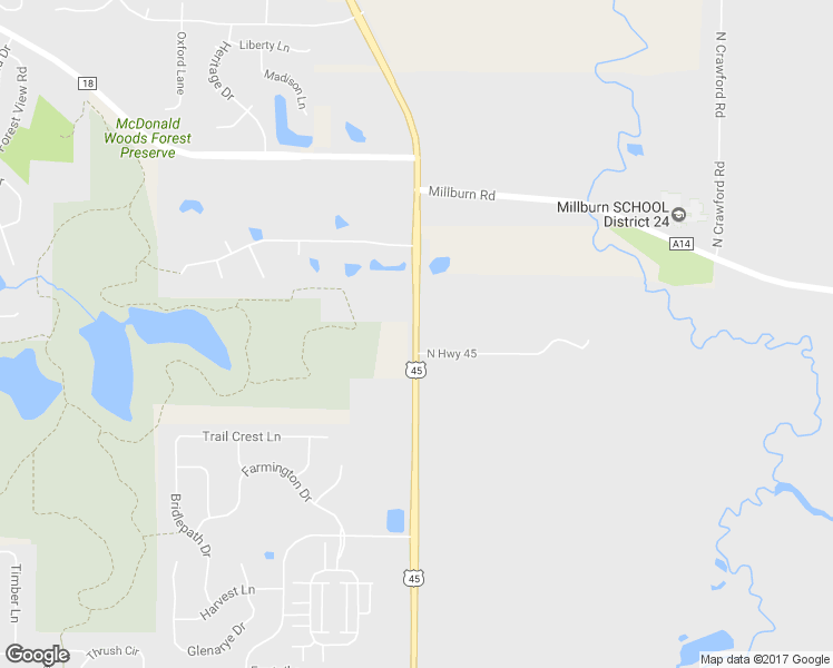 map of restaurants, bars, coffee shops, grocery stores, and more near 38400 U.S. 45 in Old Mill Creek