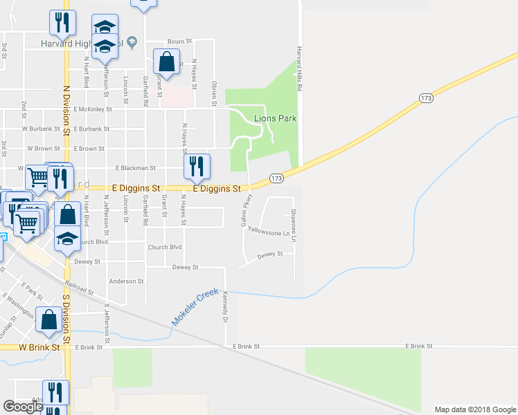 map of restaurants, bars, coffee shops, grocery stores, and more near 404 Joshua Tree in Harvard
