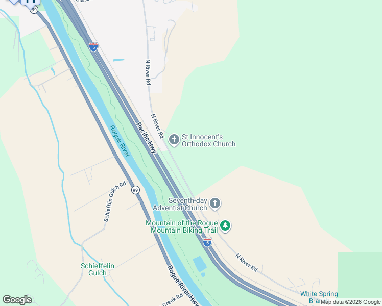 map of restaurants, bars, coffee shops, grocery stores, and more near 4862 North River Road in Gold Hill