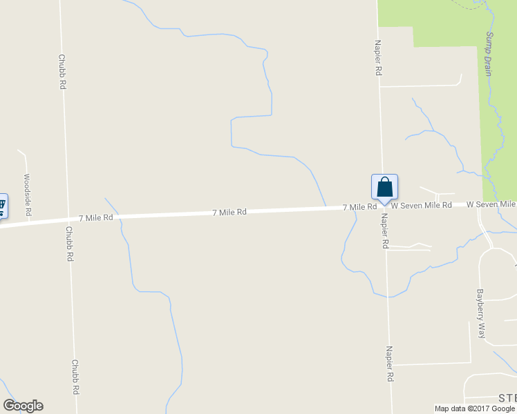 map of restaurants, bars, coffee shops, grocery stores, and more near 10601 7 Mile Road in Northville