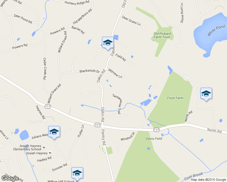 map of restaurants, bars, coffee shops, grocery stores, and more near 40 Tantamouse Trail in Sudbury