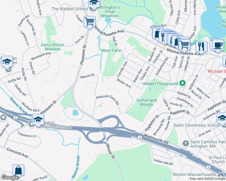 map of restaurants, bars, coffee shops, grocery stores, and more near 11 Trotting Horse Drive in Lexington