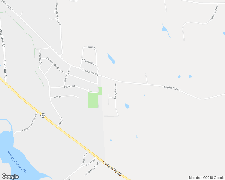 map of restaurants, bars, coffee shops, grocery stores, and more near 14 Peregrine Way in Ithaca